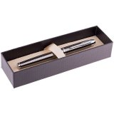 Ручка-роллер "IM Premium Deep Gun Metal Chiselled CT" черная, 0,5мм, корпус серый/хром, подарочная упаковка Pa