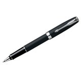 Ручка-роллер "Sonnet Matte Black Laque CT" черная, 0,5мм, корпус черный/хром, подарочная упаковка