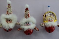 Новогодний сувенир-бубенчик "Дед мороз/Снеговик/Снегурочка" 12*5*15см